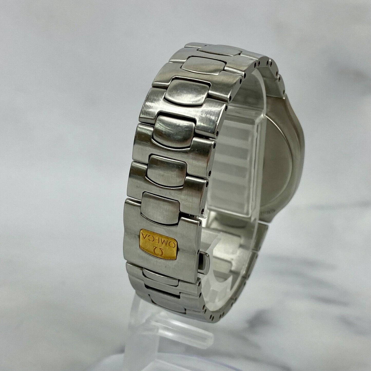 OMEGA Seamaster Poralis Swiss Date Gold Dial YG Mens Watch Vintage Excellent