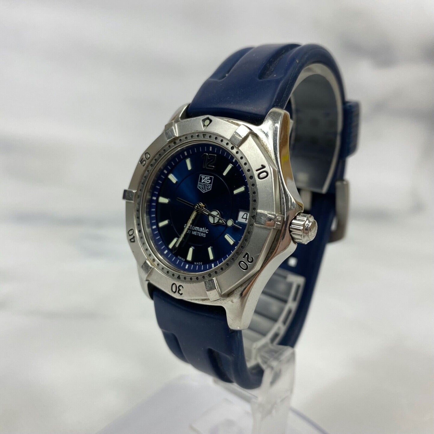 TAG Heuer WK2117 Swiss Made Blue Date Automatic Mens Watch Vintage Excellent