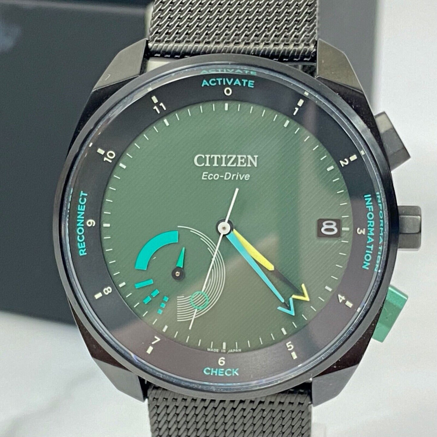 CITIZEN Eco-Drive Riiiver BZ7005-74X Date Solar Mens Watch Vintage Excellent