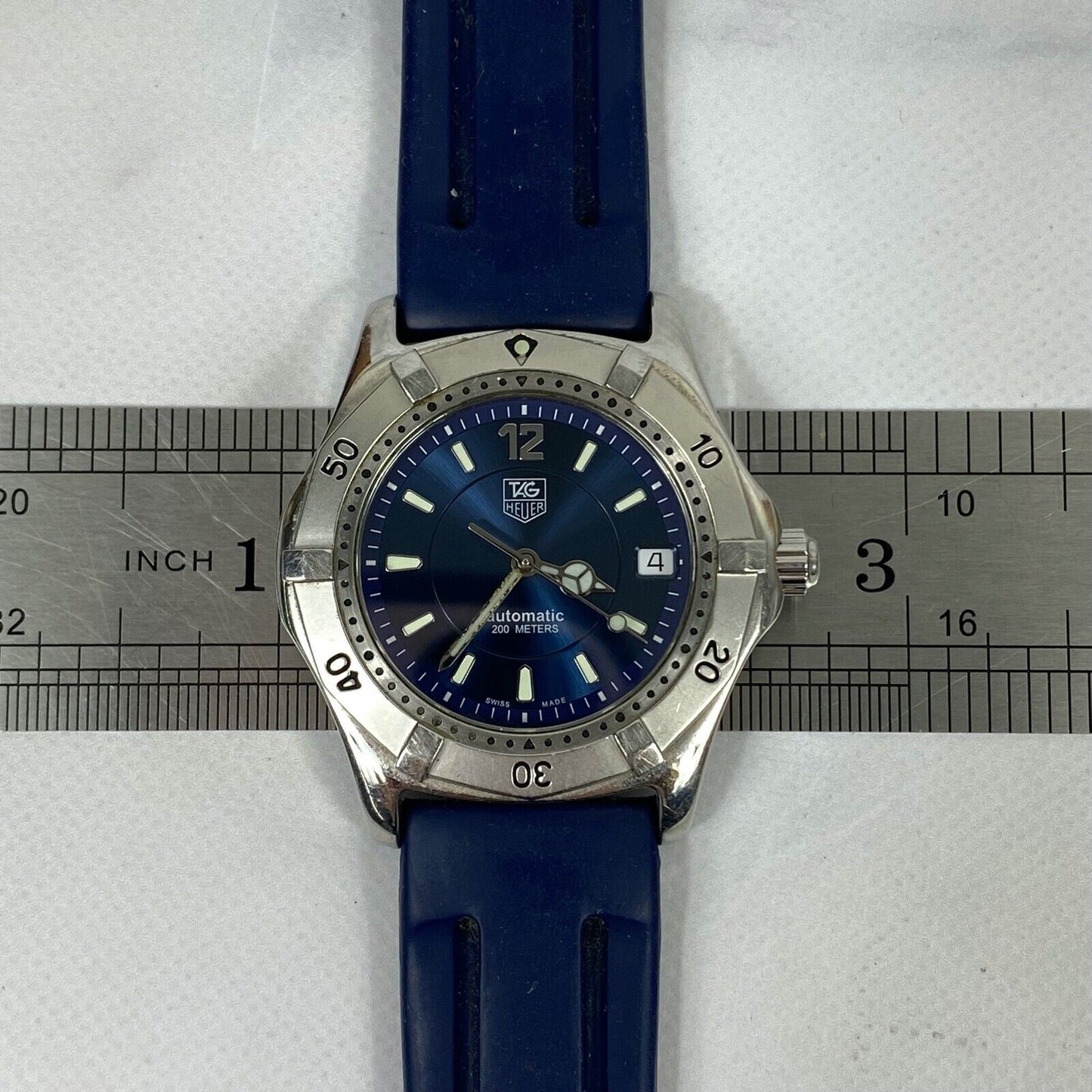 TAG Heuer WK2117 Swiss Made Blue Date Automatic Mens Watch Vintage Excellent