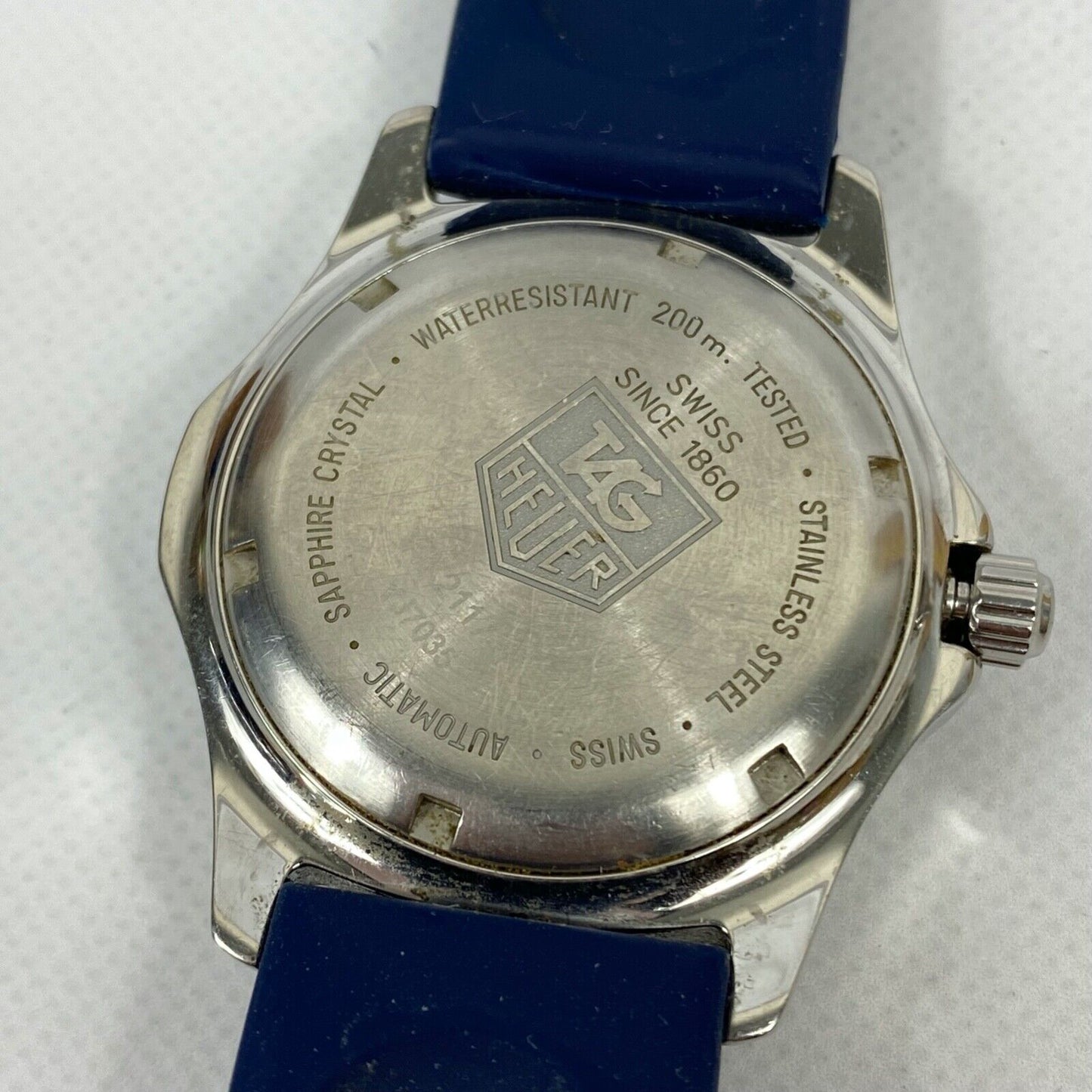 TAG Heuer WK2117 Swiss Made Blue Date Automatic Mens Watch Vintage Excellent