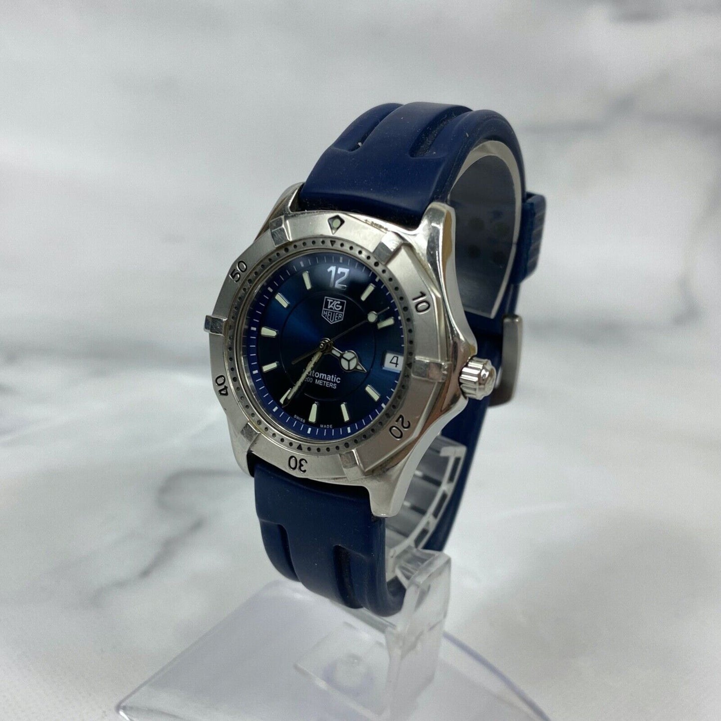 TAG Heuer WK2117 Swiss Made Blue Date Automatic Mens Watch Vintage Excellent