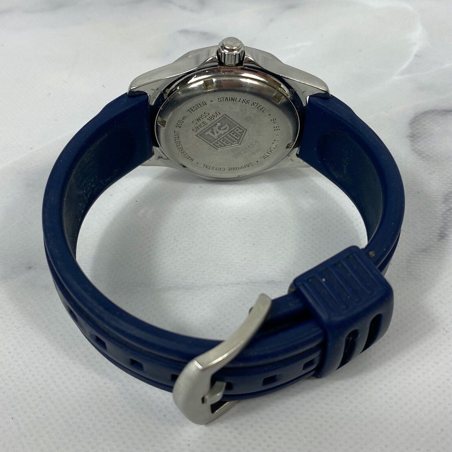 TAG Heuer WK2117 Swiss Made Blue Date Automatic Mens Watch Vintage Excellent