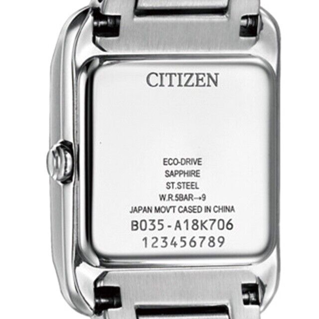 CITIZEN L EW5600-87D Square Shell Dial Eco-Drive Solar Womens Watch New Japan