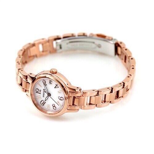 CITIZEN WICCA KH4-963-13 Date Pink Gold Analog Solar Womens Watch New Japan