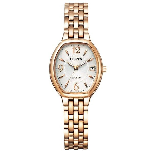 CITIZEN EXCEED EW2432-51A Gold Analog Eco-Drive Solar Womens Watch New Japan