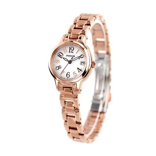 CITIZEN WICCA KH4-963-13 Date Pink Gold Analog Solar Womens Watch New Japan