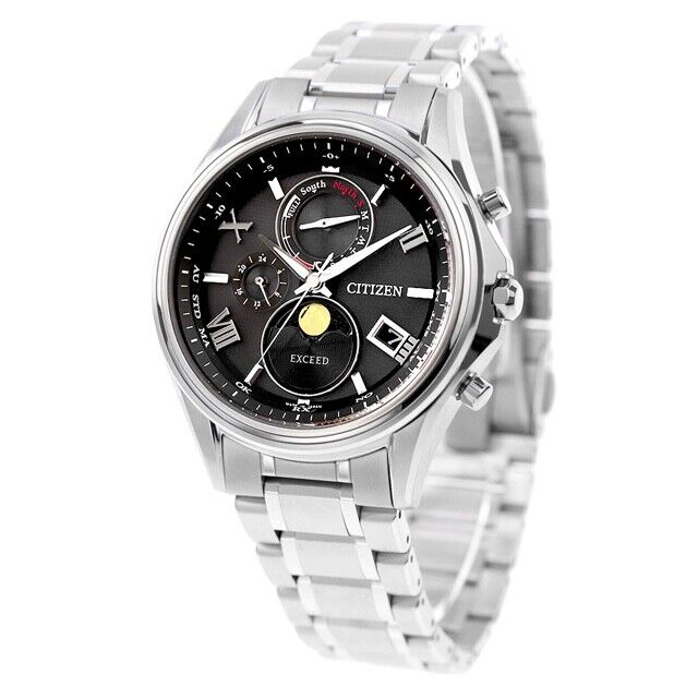 CITIZEN EXCEED BY1020-61E Titanium Moon Phase Analog Solar Mens Watch New Japan