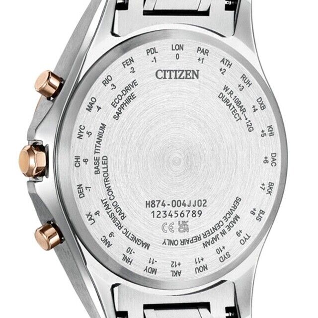 CITIZEN EXCEED BY1026-65A Moon Phase Titanium Analog Solar Mens Watch New Japan