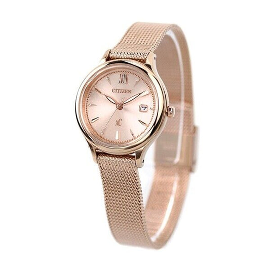 CITIZEN xC Mizu EW2635-54A PinkGold Date Eco-Drive Solar Womens Watch New Japan