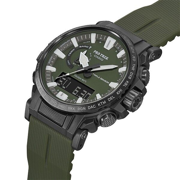 CASIO PRO TREK CLIMBER PRW-61Y-3JF Khaki Solar Atomic Radio Mens Watch New