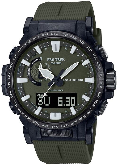 CASIO PRO TREK CLIMBER PRW-61Y-3JF Khaki Solar Atomic Radio Mens Watch New