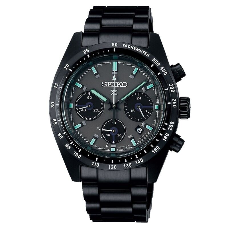 SEIKO PROSPEX Speed Timer SBDL103 Solar Chronograph Date Black Mens Watch New