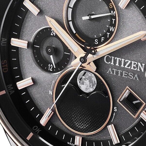 Citizen Attesa BY1004-17X Moon Phase Eco-Drive Atomic Solar Mens Watch 2023 New