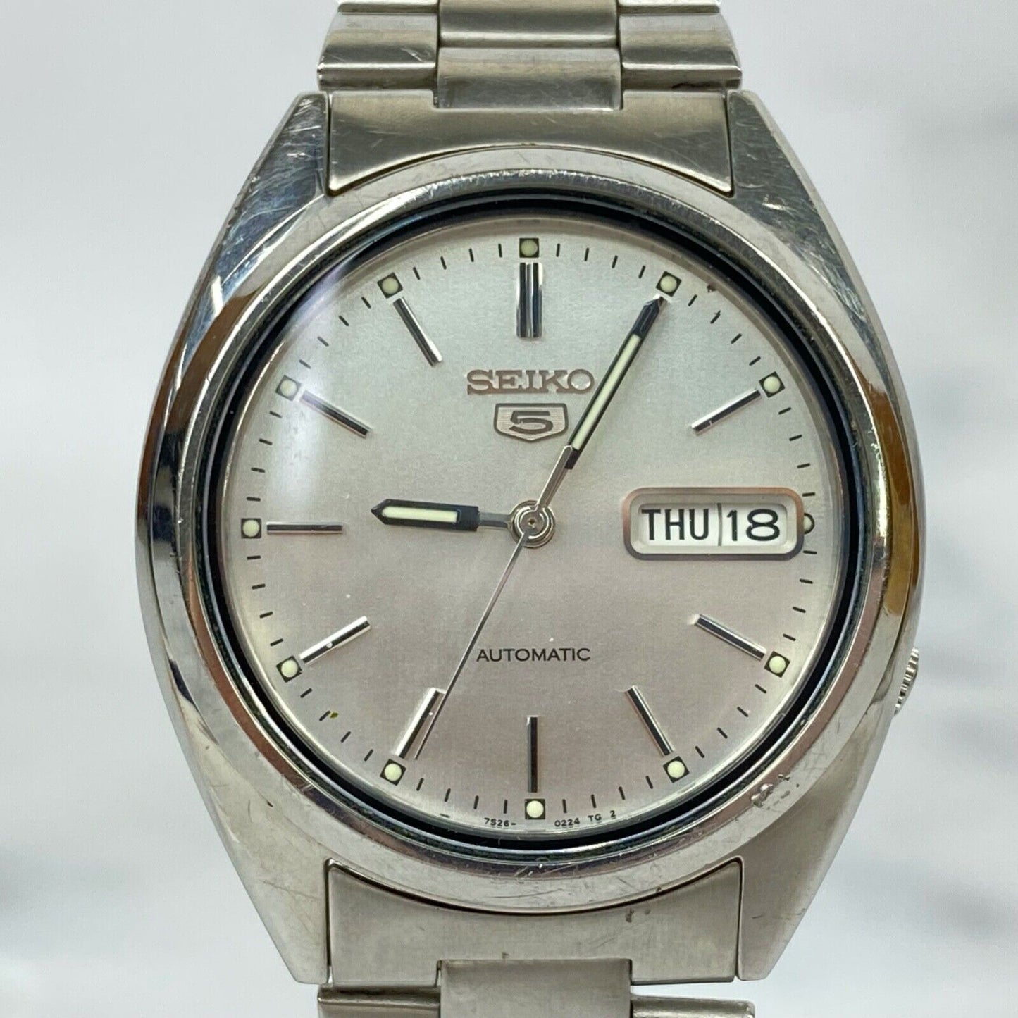 SEIKO 5 Automatic 7S26-0480 21 Jewels Day/Date Mens Watch Vintage Excellent