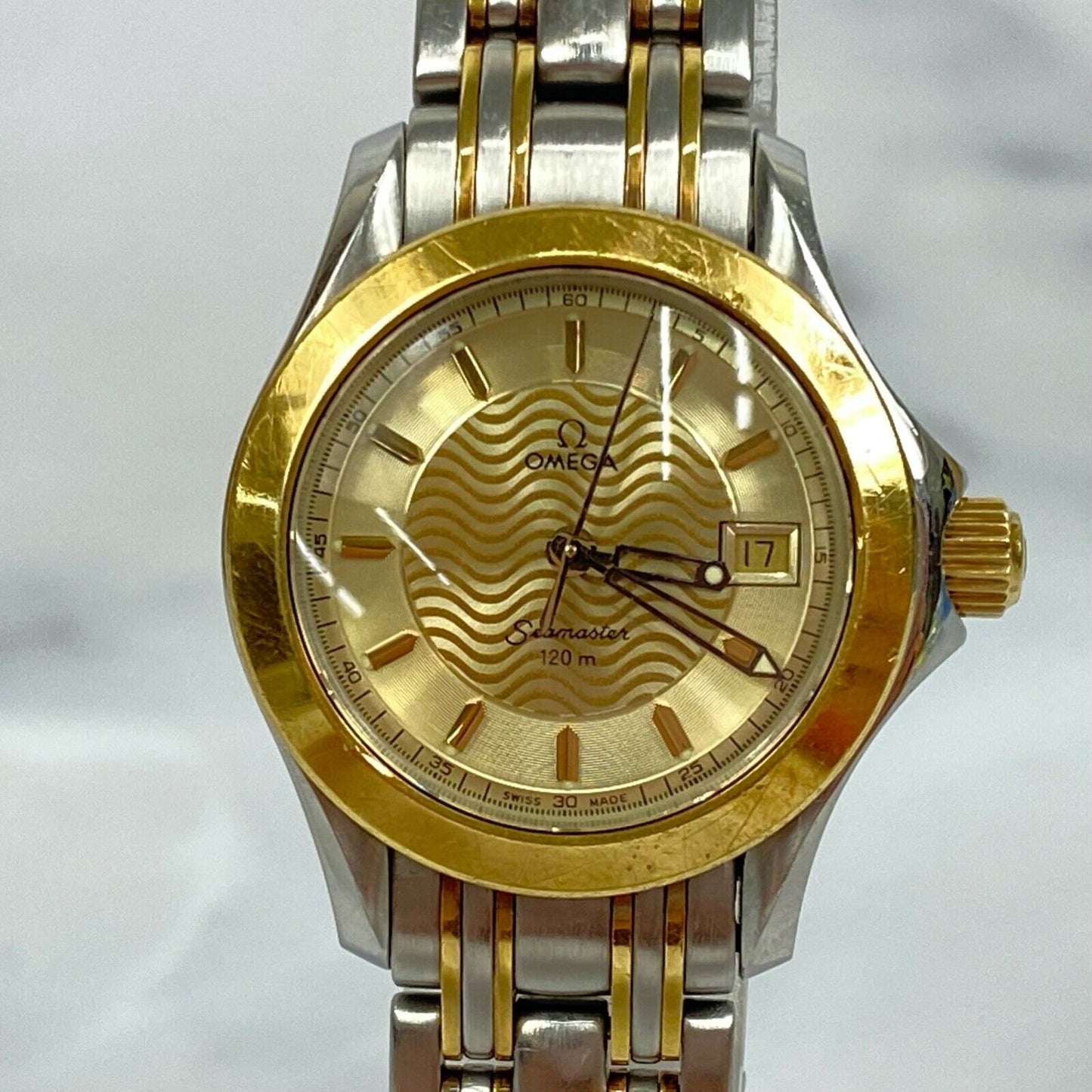 OMEGA Seamaster 120m 2311.11 Swiss Date Gold Quartz Mens Watch Vintage Excellent