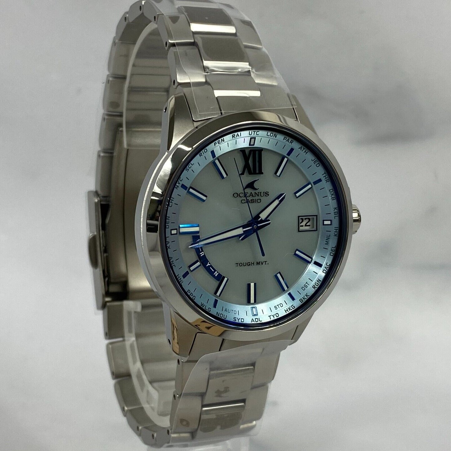 CASIO OCEANUS OCW-T150-2AJF Titanium Solar Power Mens Watch New From Japan