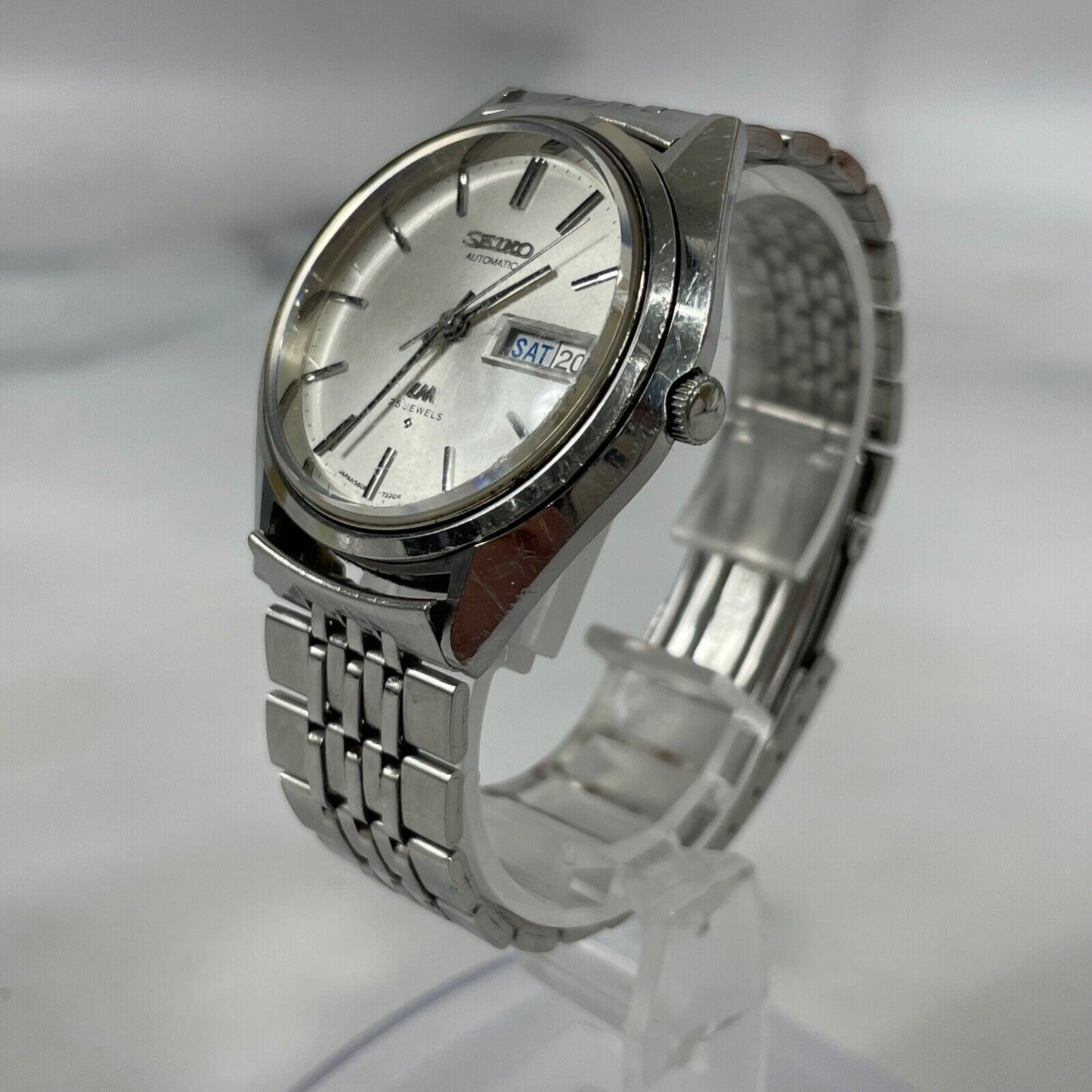 SEIKO LORDMATIC 5606-7191 Day/Date 25J Automatic Mens Watch Vintage Excellent