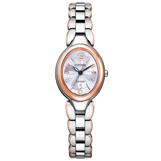 CITIZEN EXCEED EX2044-54W PinkShell Dial Eco-Drive Solar Womens Watch New Japan