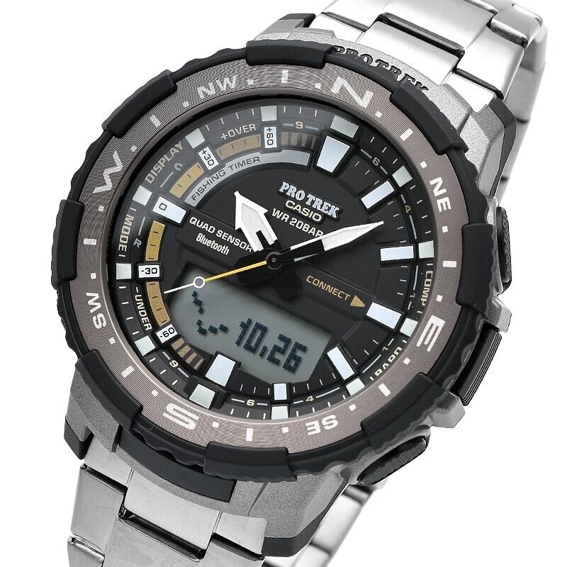 CASIO PRO TREK PRT-B70T-7JF TitaniumBand Bluetooth Quartz Mens Watch New Japan