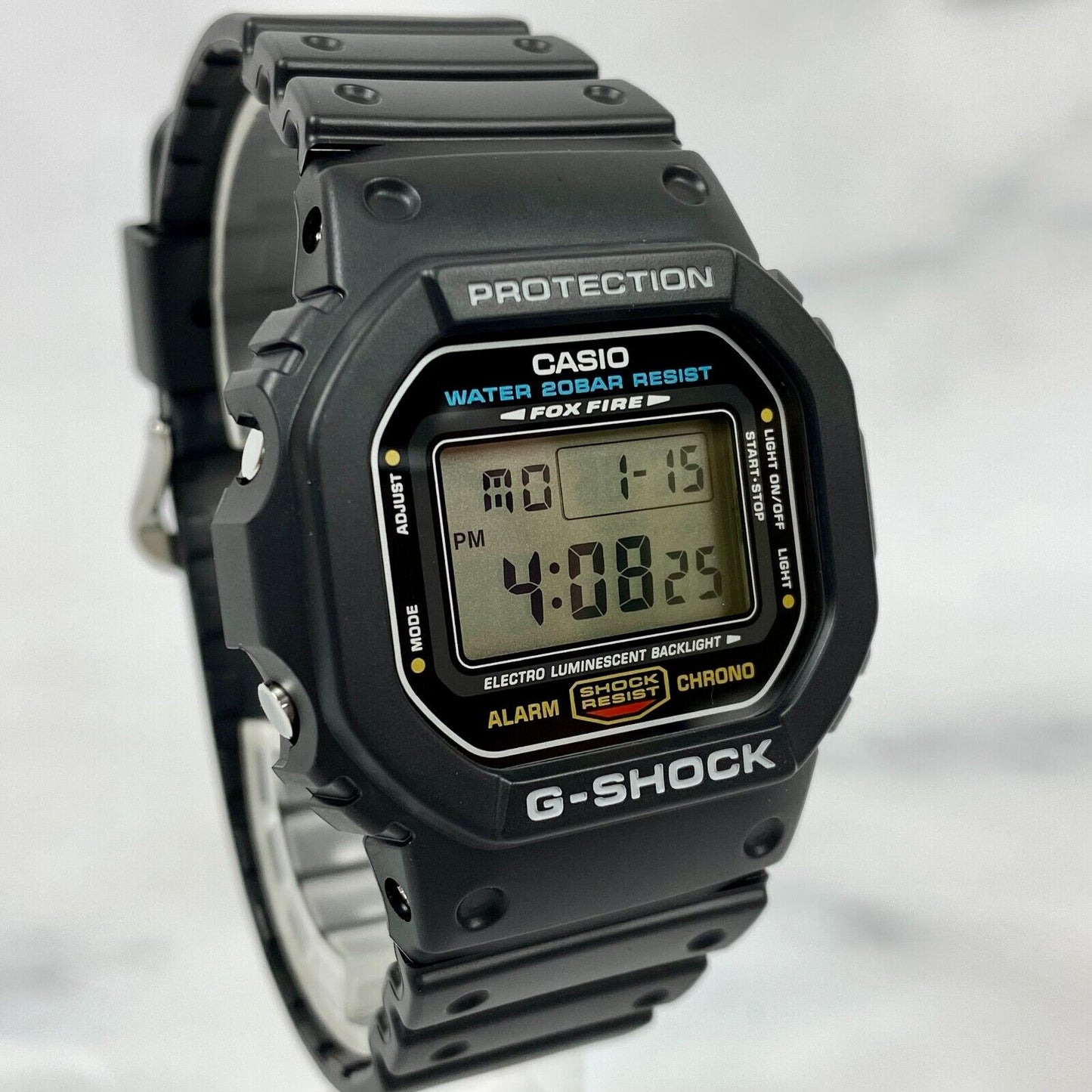 CASIO G-SHOCK DW-5600E-1 FOX FIRE Day/Date Digital Quartz Mens Watch New Japan