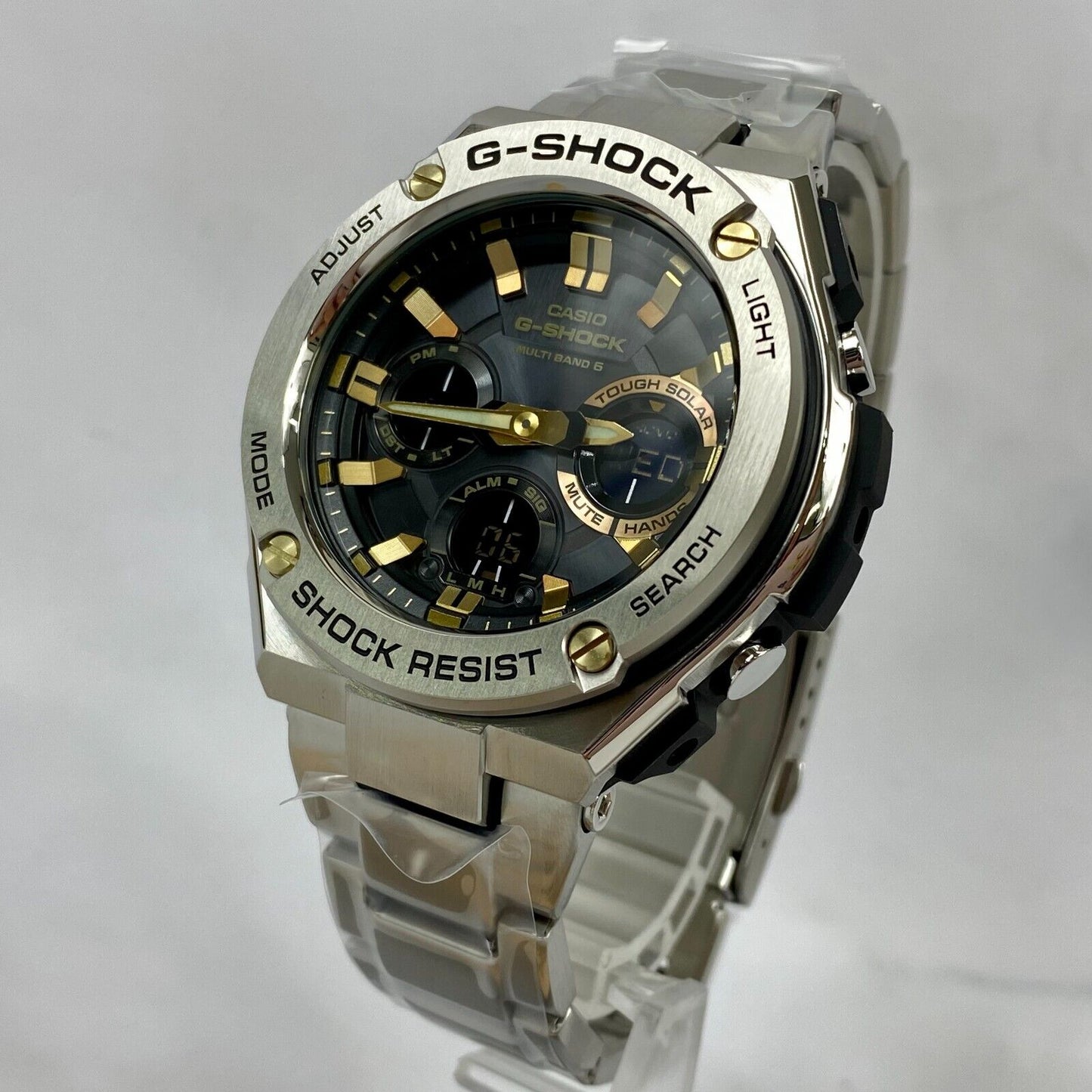 CASIO G-Shock G-STEEL GST-W110D-1A9JF Solar Radio Silver Gold Mens Watch New