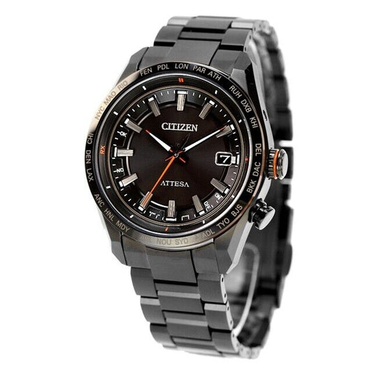 CITIZEN ATTESA CB0286-61E Black Titanium Eco-Drive Solar Mens Watch New Japan