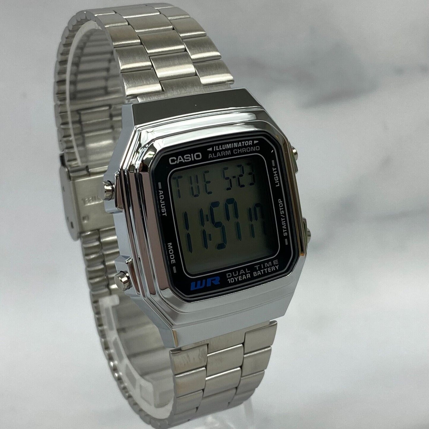 CASiO A178WA-1AJH Casio Collection Digital Mens Watch Silver From Japan New