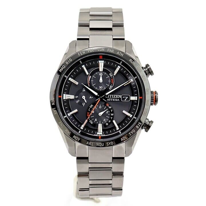 CITIZEN ATTESA ATC Line AT8189-61E Titanium Eco-Drive Solar Mens Watch ...