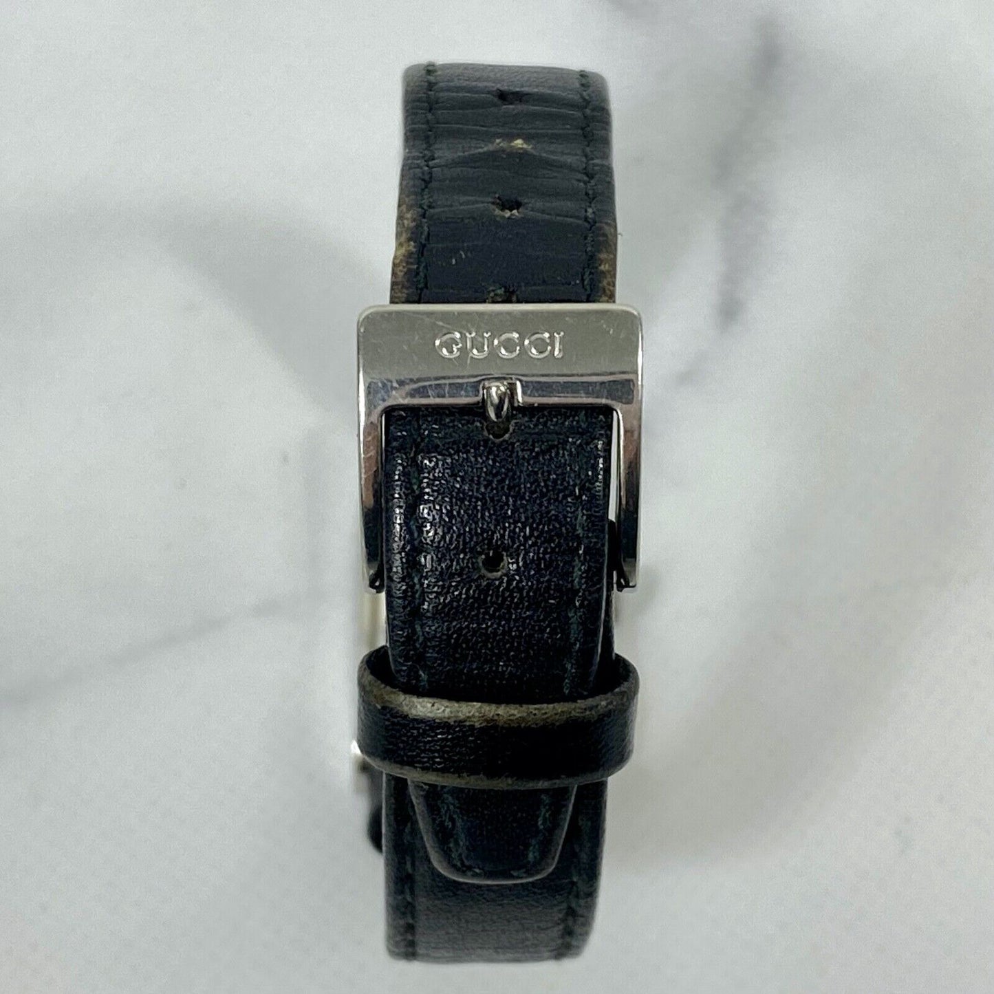 GUCCI 2300L Swiss Black Analog Rectangle Quartz Womens Watch Vintage Excellent