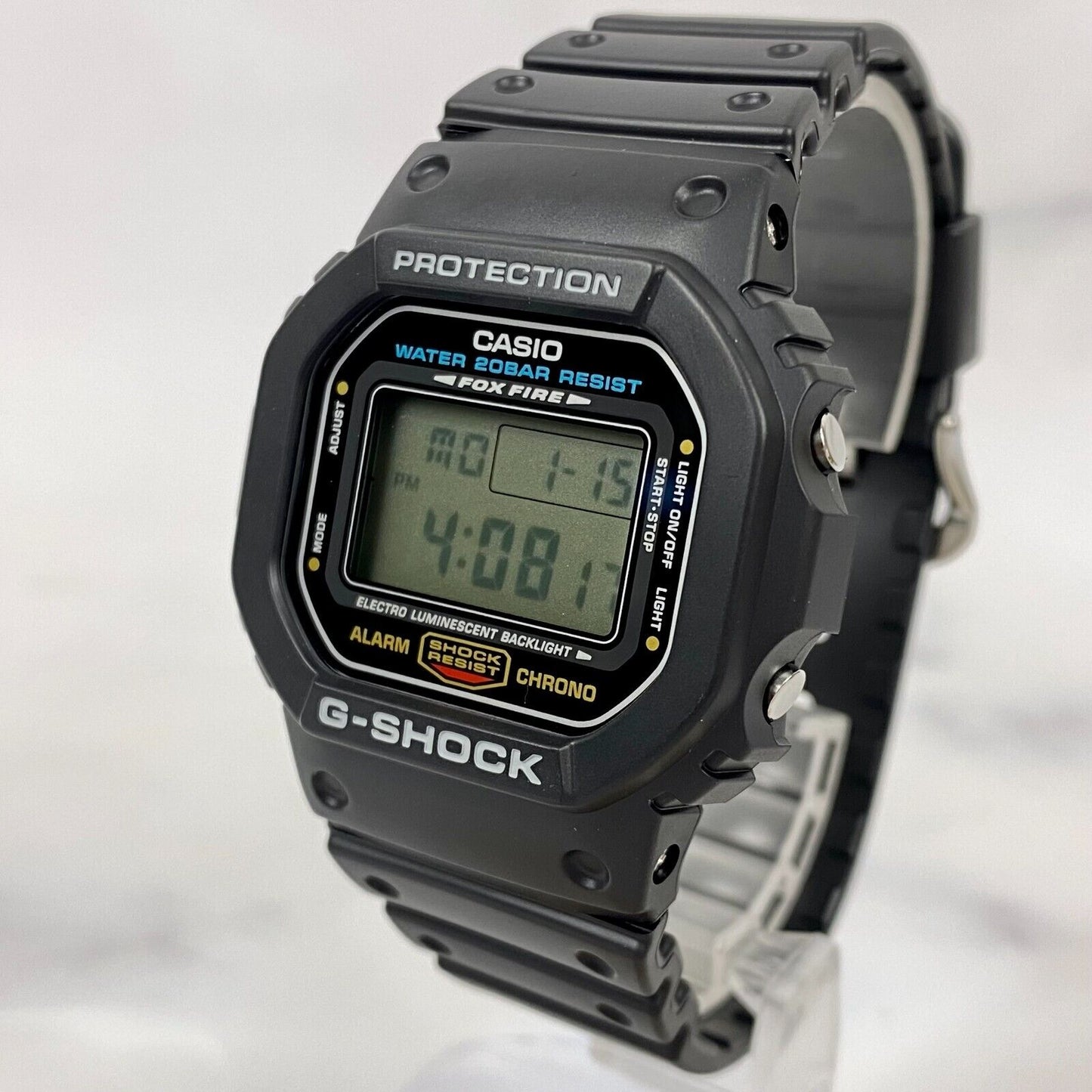 CASIO G-SHOCK DW-5600E-1 FOX FIRE Day/Date Digital Quartz Mens Watch New Japan