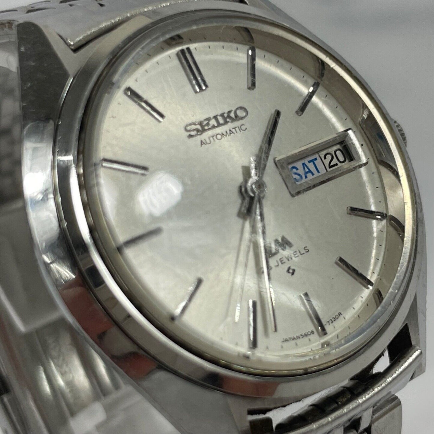 SEIKO LORDMATIC 5606-7191 Day/Date 25J Automatic Mens Watch Vintage Excellent