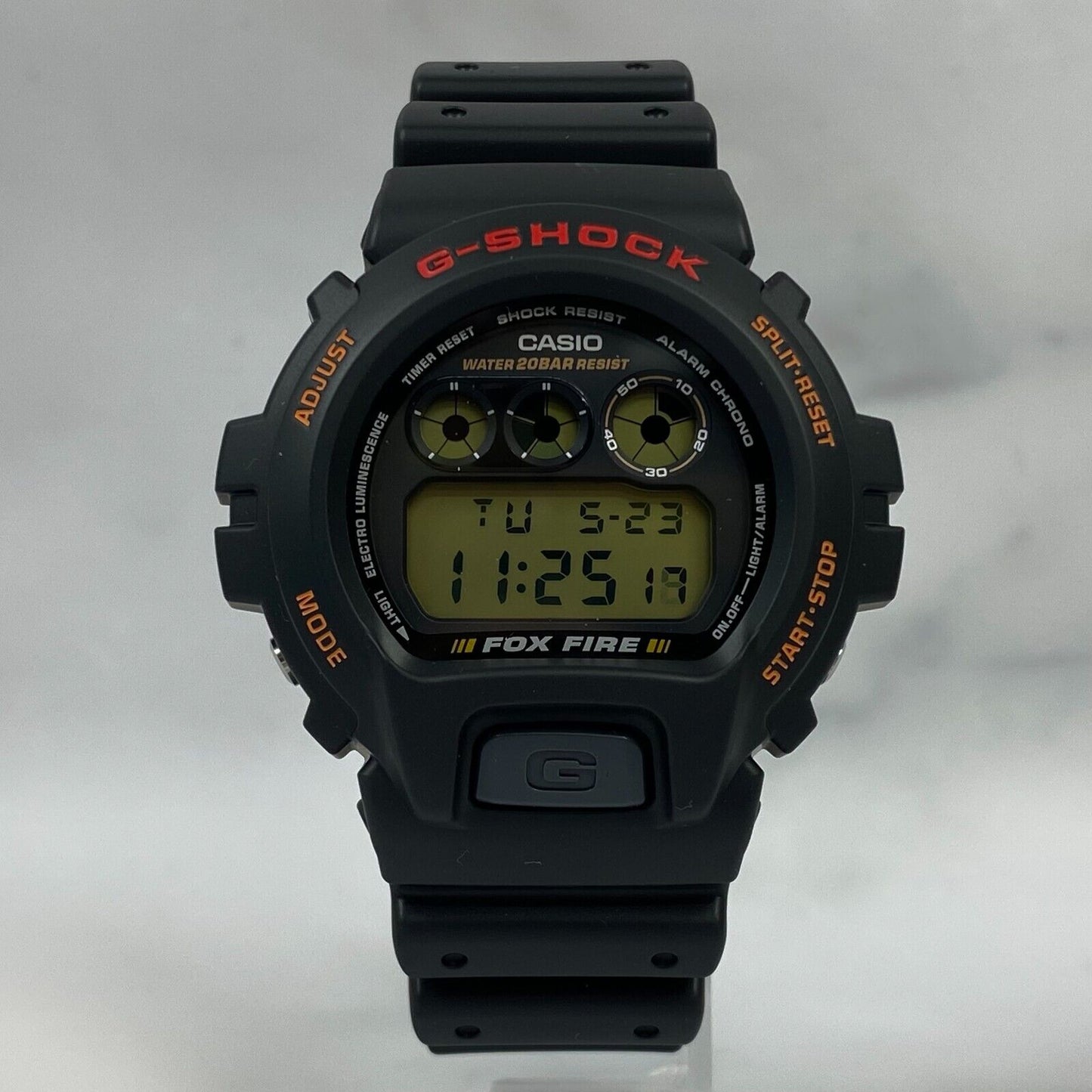 CASIO G-Shock DW-6900B-9 STANDARD FOX FIRE Black Chrono Digital Mens Watch New