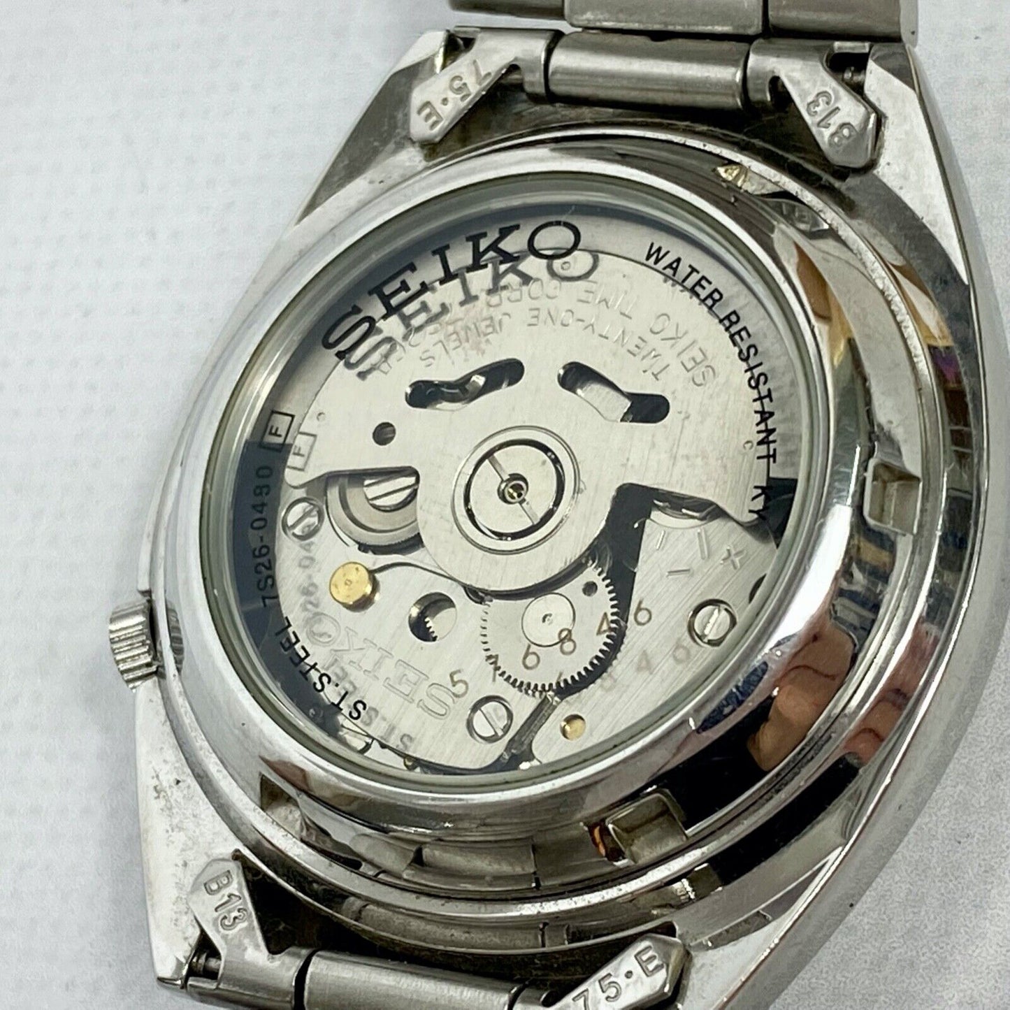 SEIKO 5 Automatic 7S26-0480 21 Jewels Day/Date Mens Watch Vintage Excellent