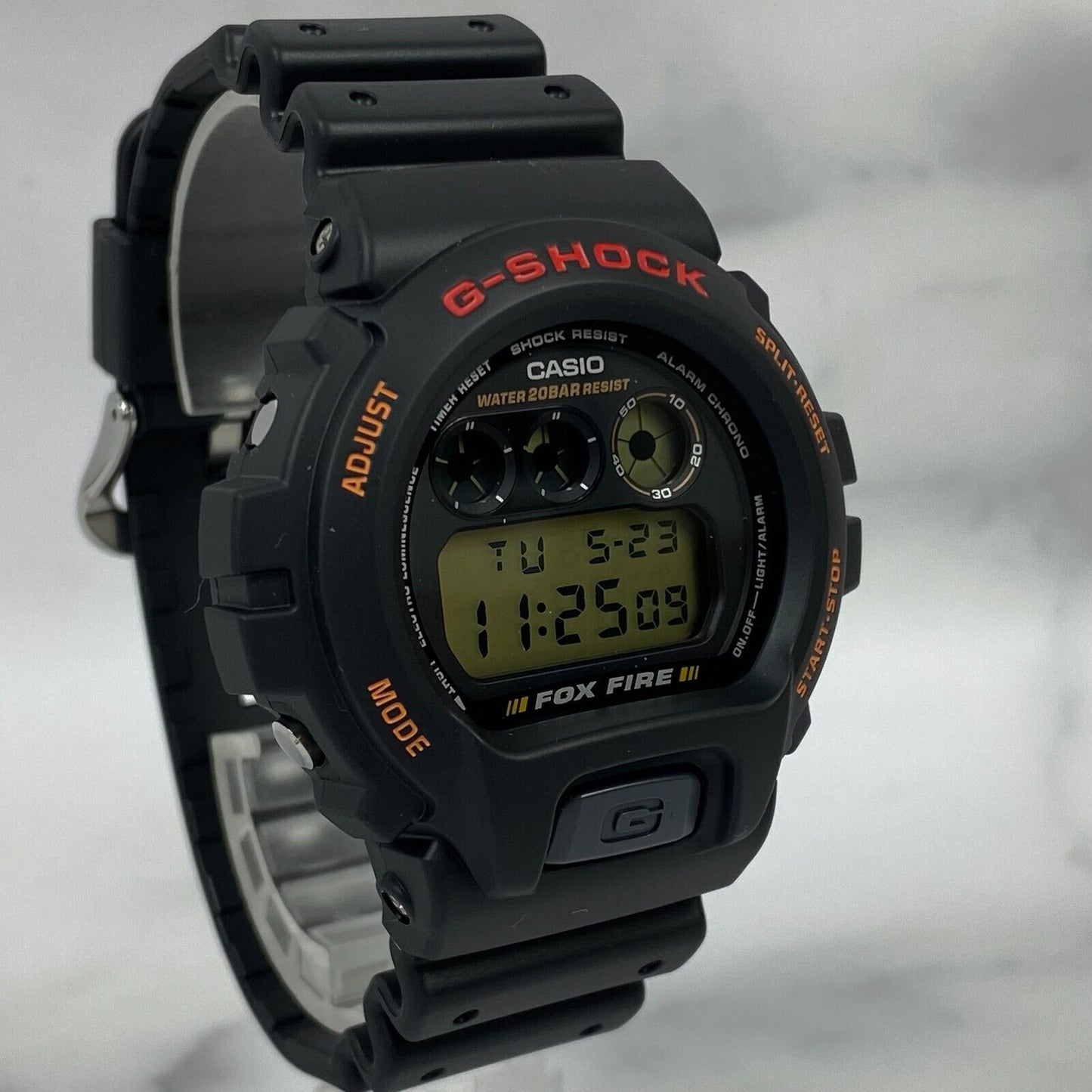 CASIO G-Shock DW-6900B-9 STANDARD FOX FIRE Black Chrono Digital Mens Watch New