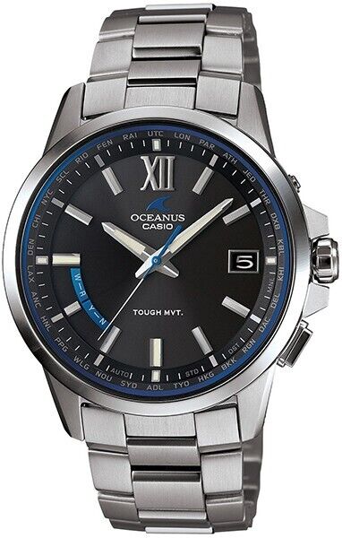 CASIO OCEANUS OCW-T150-1AJF Black Titanium Radio Solar Date Analog Watch New