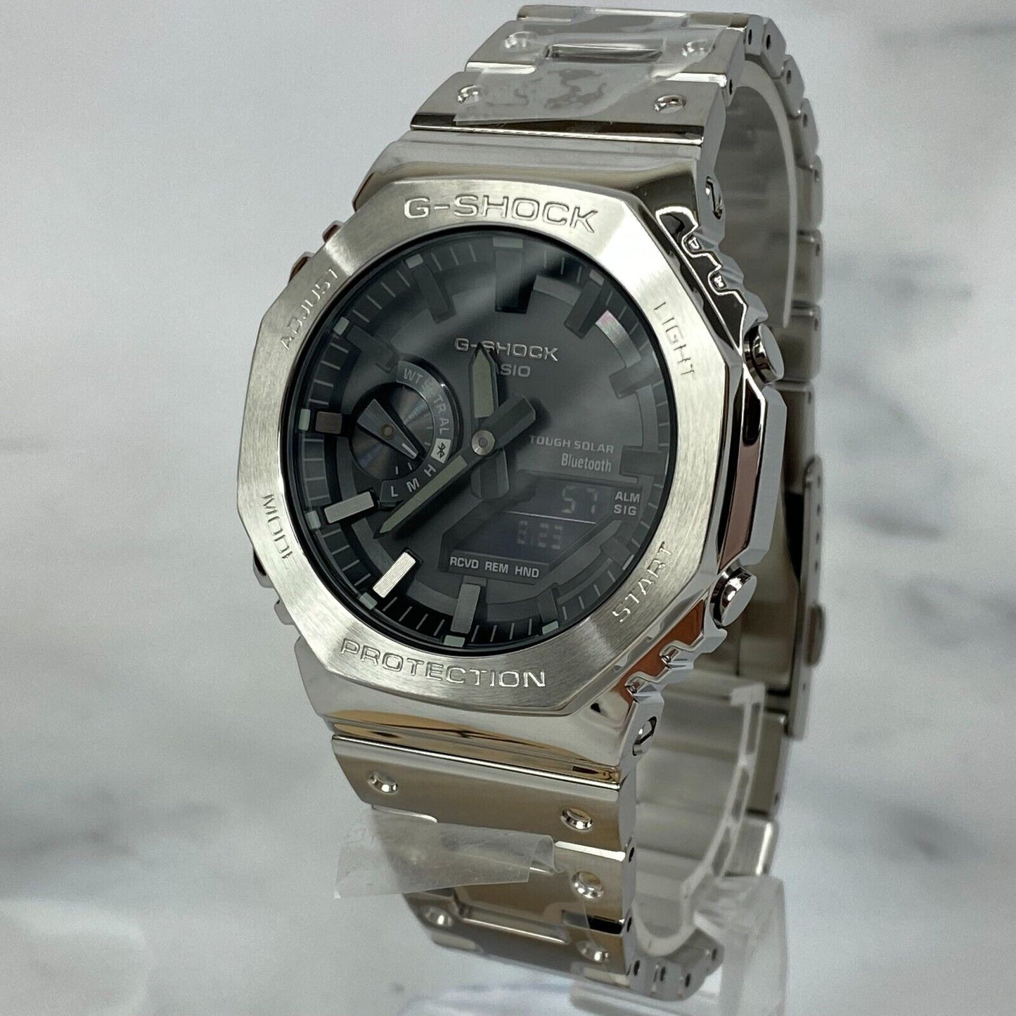 CASIO G-Shock GM-B2100D-1AJF Solar Mobile Link Bluetooth Silver Mens Watch New