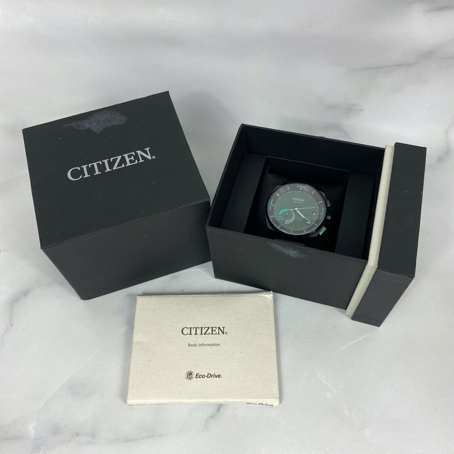 CITIZEN Eco-Drive Riiiver BZ7005-74X Date Solar Mens Watch Vintage Excellent