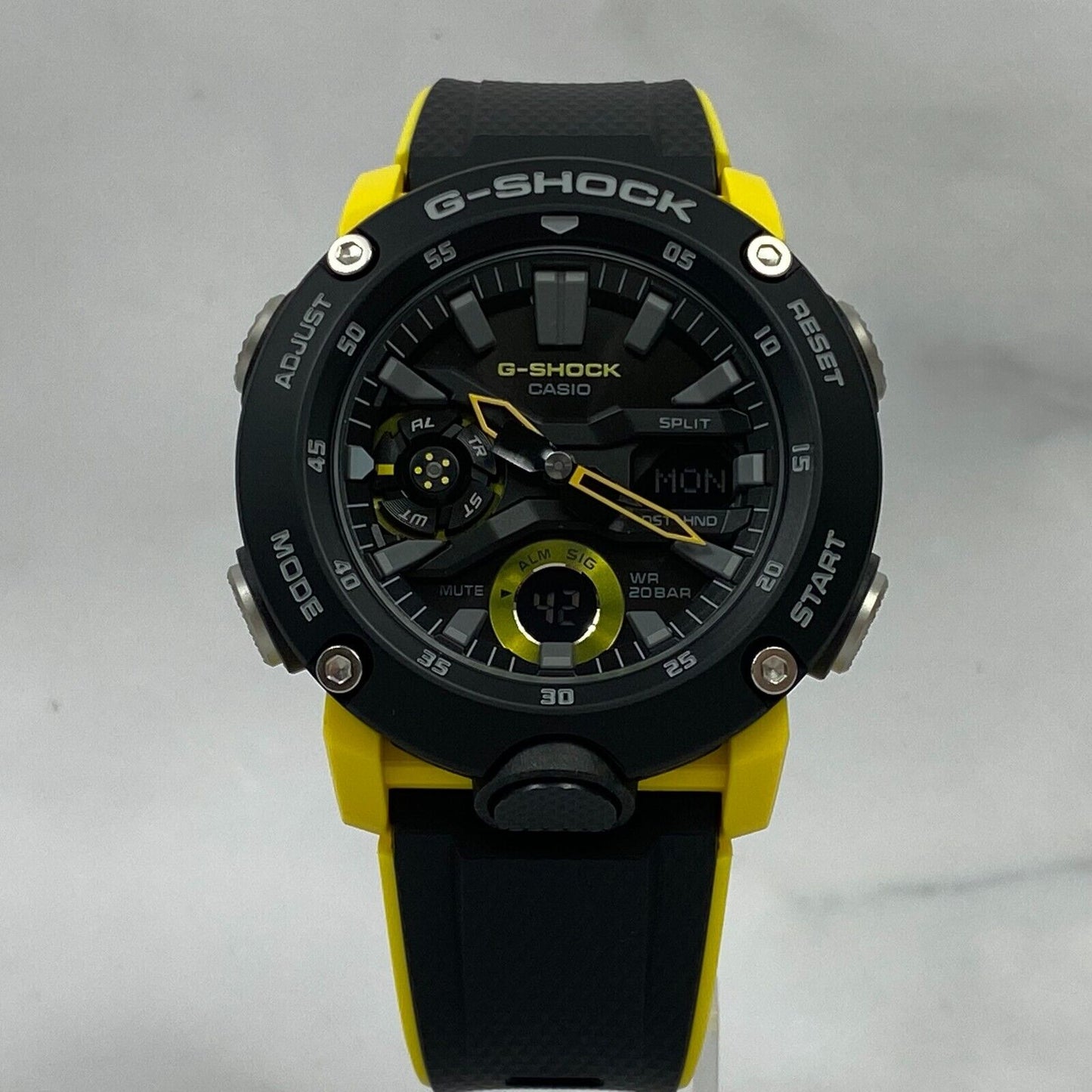 CASIO G-Shock GA-2000-1A9JF Carbon Core Guard Yellow Black 200M Mens Watch New