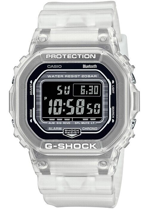 CASIO G-Shock DW-B5600G-7JF Clear Mobile Link Bluetooth Digital Mens Watch New