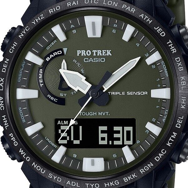 CASIO PRO TREK CLIMBER PRW-61Y-3JF Khaki Solar Atomic Radio Mens Watch New