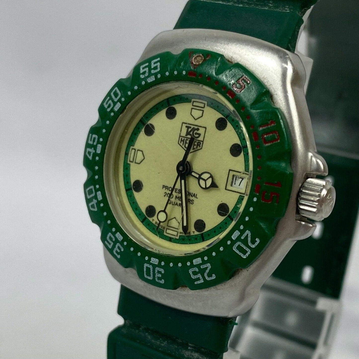 TAG Heuer Formula1 372.508 Professional Green Women Watch Rare Vintage Excellent