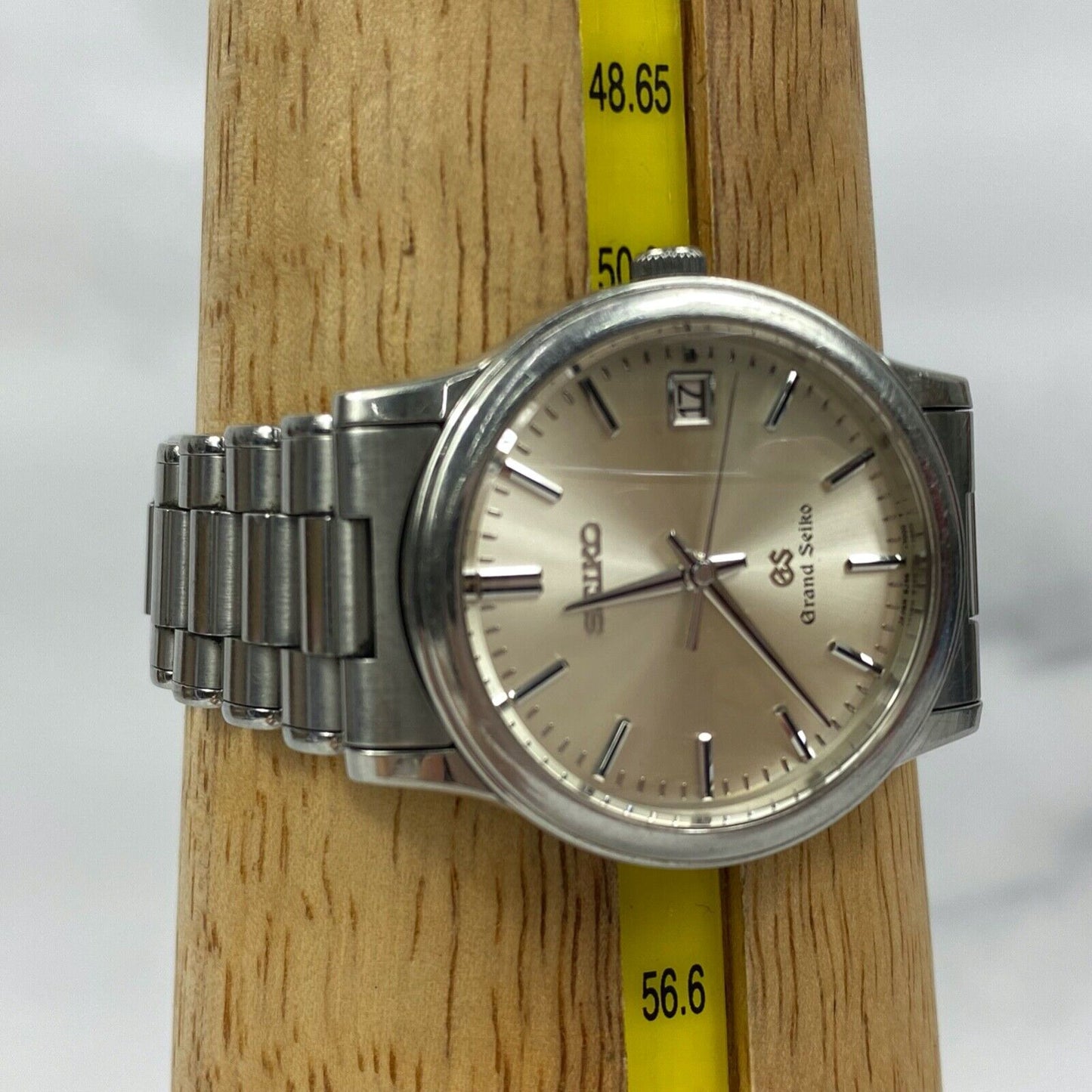 SEIKO Grand Seiko 8J56-7000 Quartz Silver Date Mens Watch Vintage Excellent