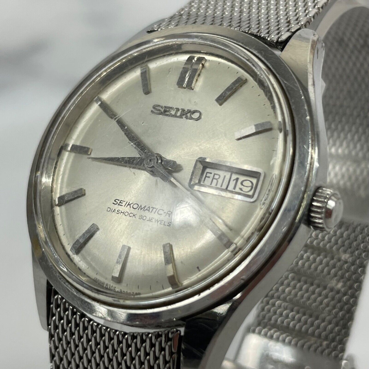 SEIKO SEIKOMATIC-R 8306-8000 Analog 30J Automatic Mens Watch Vintage Excellent