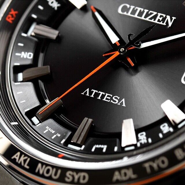 CITIZEN ATTESA CB0286-61E Black Titanium Eco-Drive Solar Mens Watch New Japan