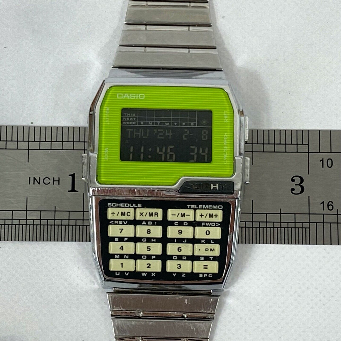 CASIO DBC-1500 Data Bank Digital Calculator Quartz Mens Watch Vintage Excellent