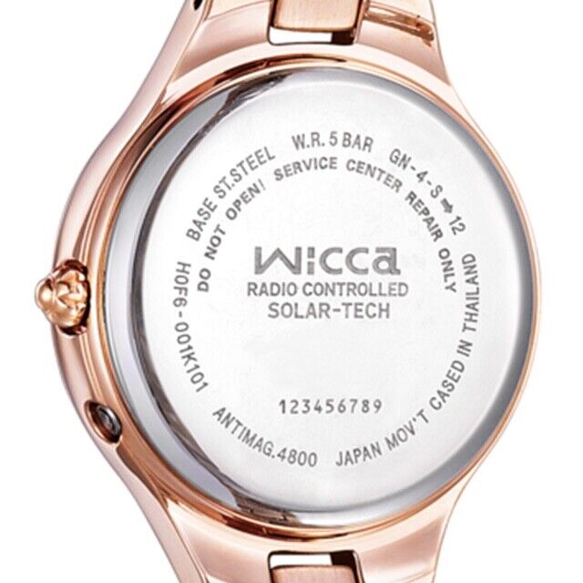 CITIZEN WICCA KS1-864-11 PinkGold Date Analog Solar-Tech Womens Watch New Japan