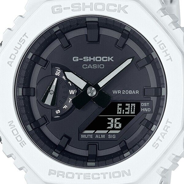 Casio G-Shock GA-2100-7AJF Quartz Black White Analog Digital Mens Watch New