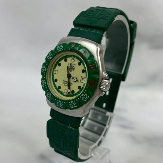 TAG Heuer Formula1 372.508 Professional Green Women Watch Rare Vintage Excellent