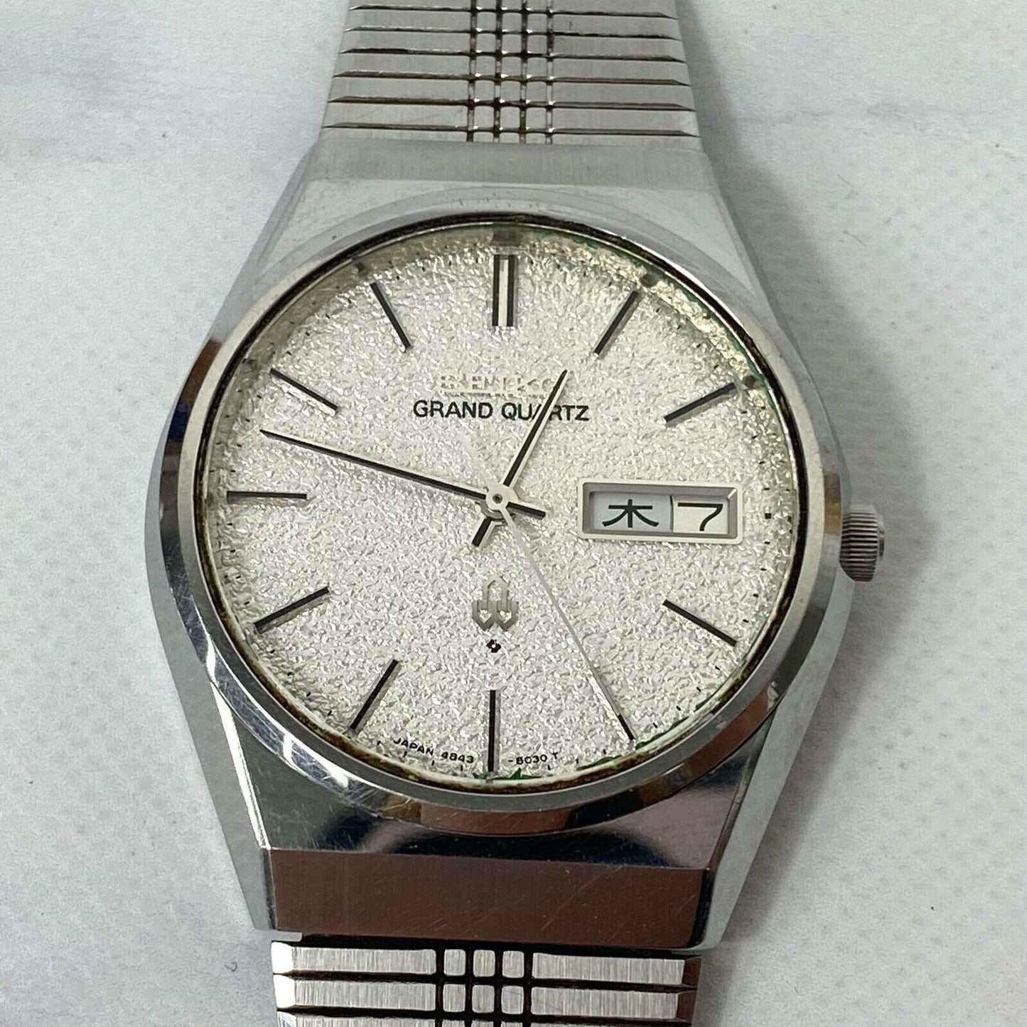 SEIKO Grand Quartz 4843-8100 Analog Quartz Japan Mens Watch Vintage Excellent